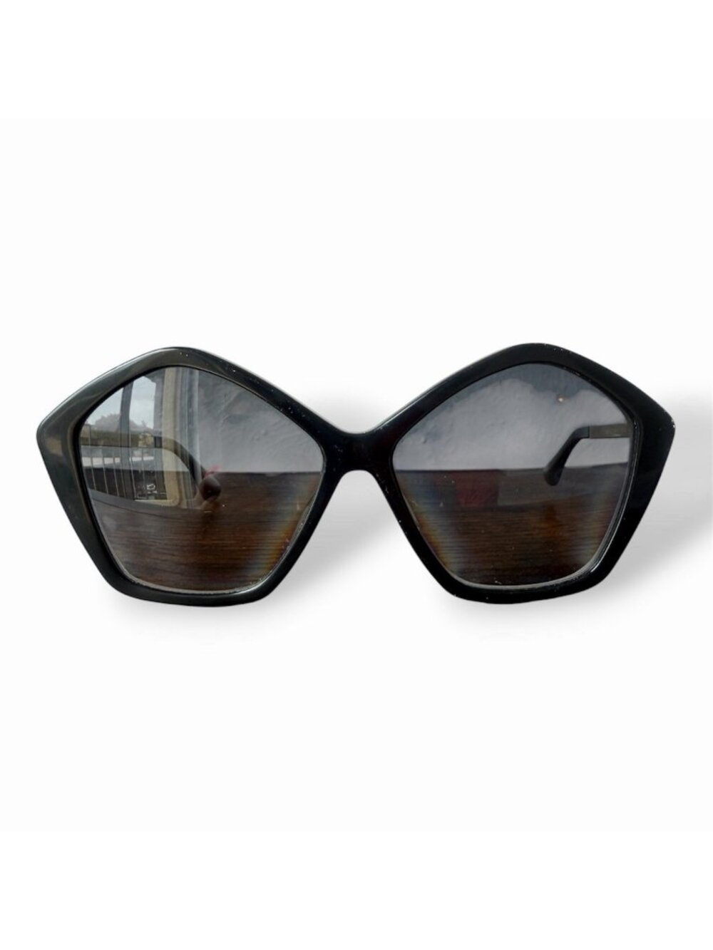 Miu Miu Pentagon Black Gold Women's Sunglasses SMU11N RX